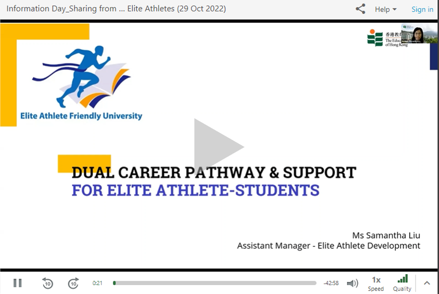 Sharing from BEd(PE) Students - Elite Athletes